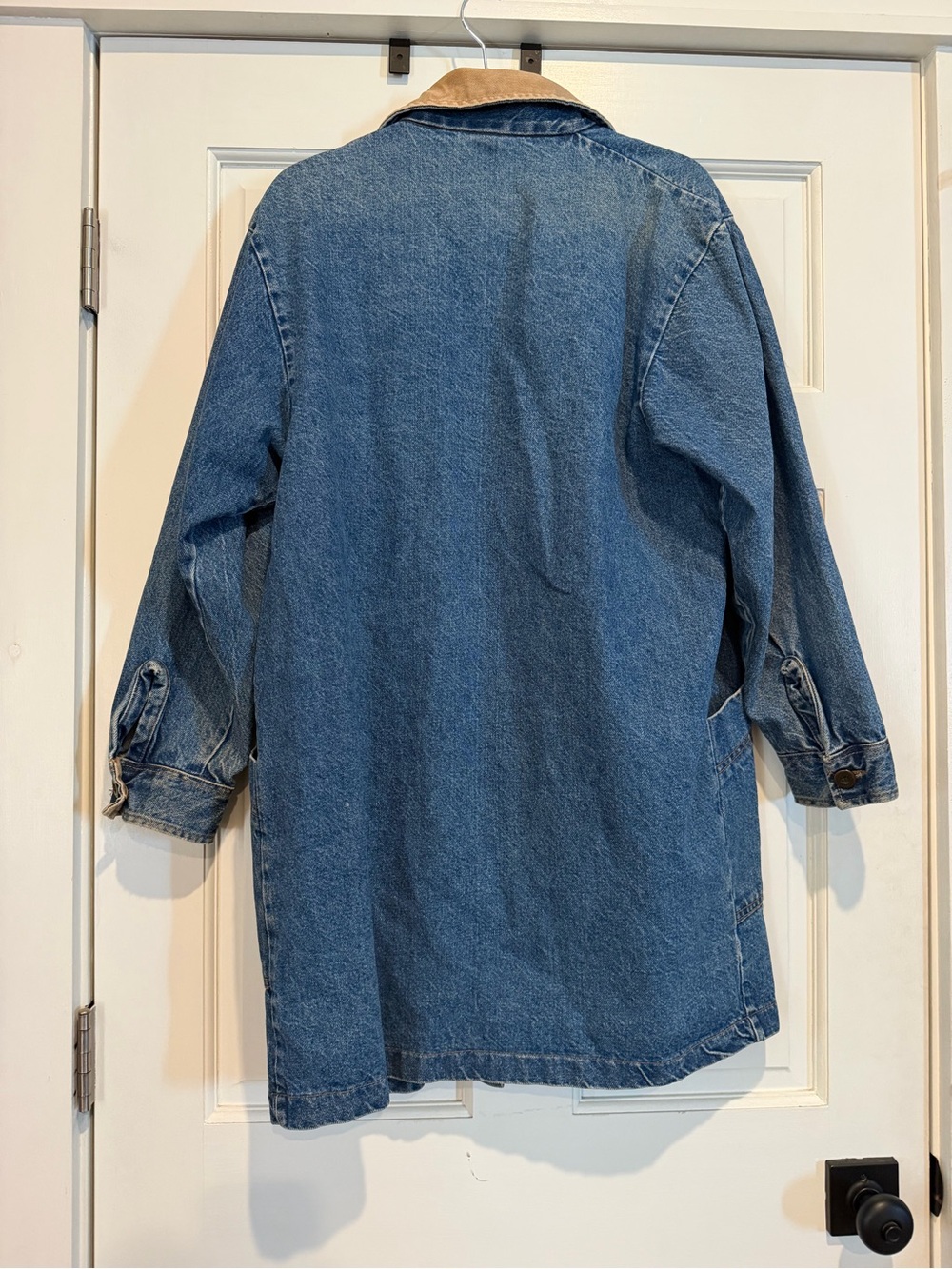 Denim Long Trench Coat with TanCollar - Picture 9 of 9